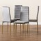 Baxton Studio Armand Modern Glam and Luxe Grey Velvet Upholstered and Gold Finished Metal Dining Chair Set , PK4 193-4PC-11772-ZORO - alternate 6
